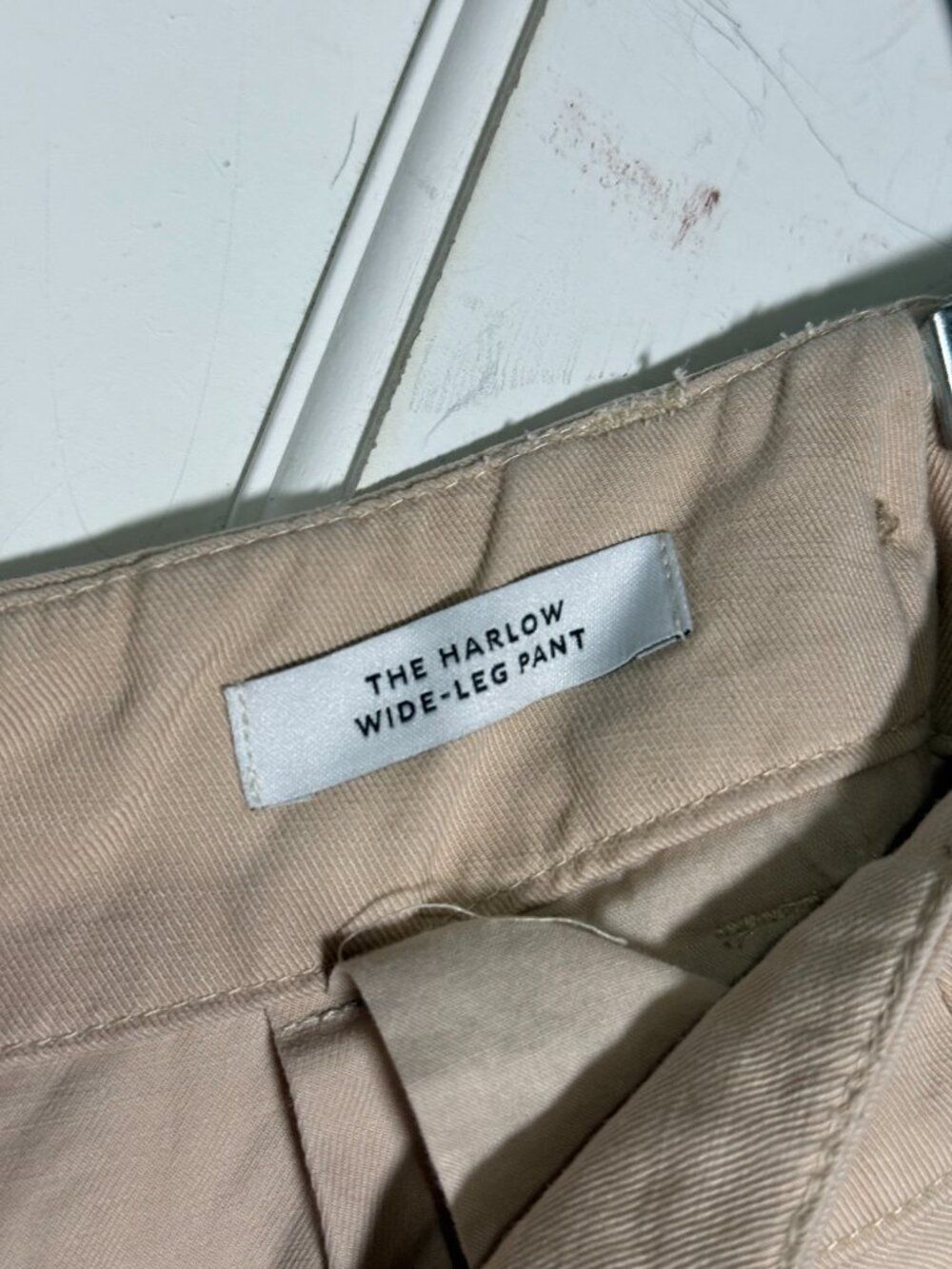 Madewell The Harlow Wide-Leg Pant Linen Blend in Khaki Size 2P Breathable - Picture 5 of 11